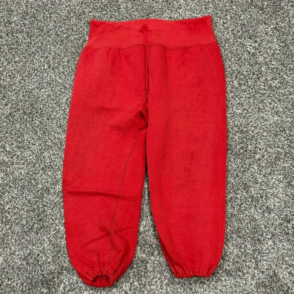 Vintage 50s 60s Sweatpants Gusset Joggers Faded Red Heavyweight Cotton Mens‎ M